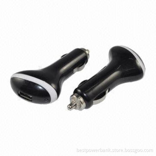 Single USB In-car Charger, 500-1,000mA Output Current Optional